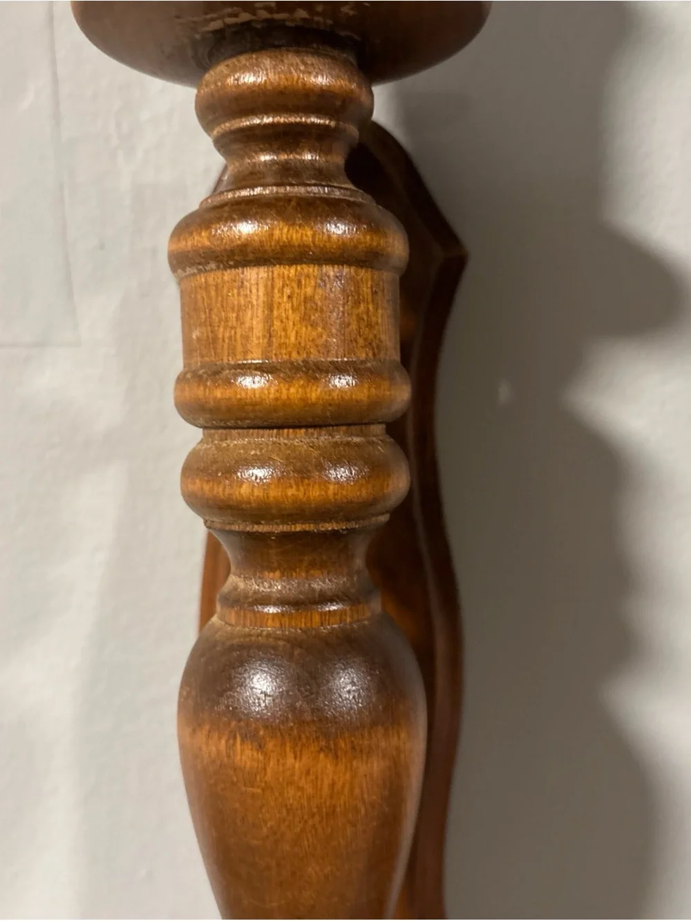 Wooden Wall Sconce Candle Holder in Warm Brown